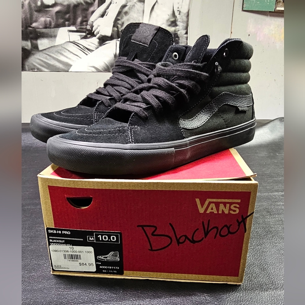 Vans SK8-Hi Pro Black Sneakers Men's 10